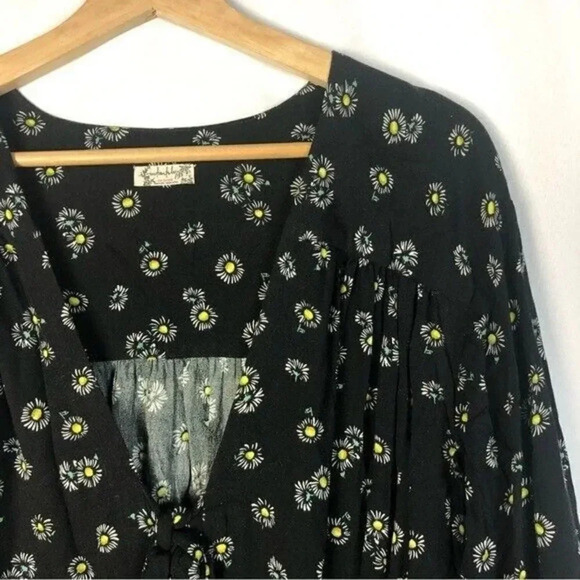 Free People Intimately Forties Feel Black Floral Bodysuit XS - Picture 4 of 5